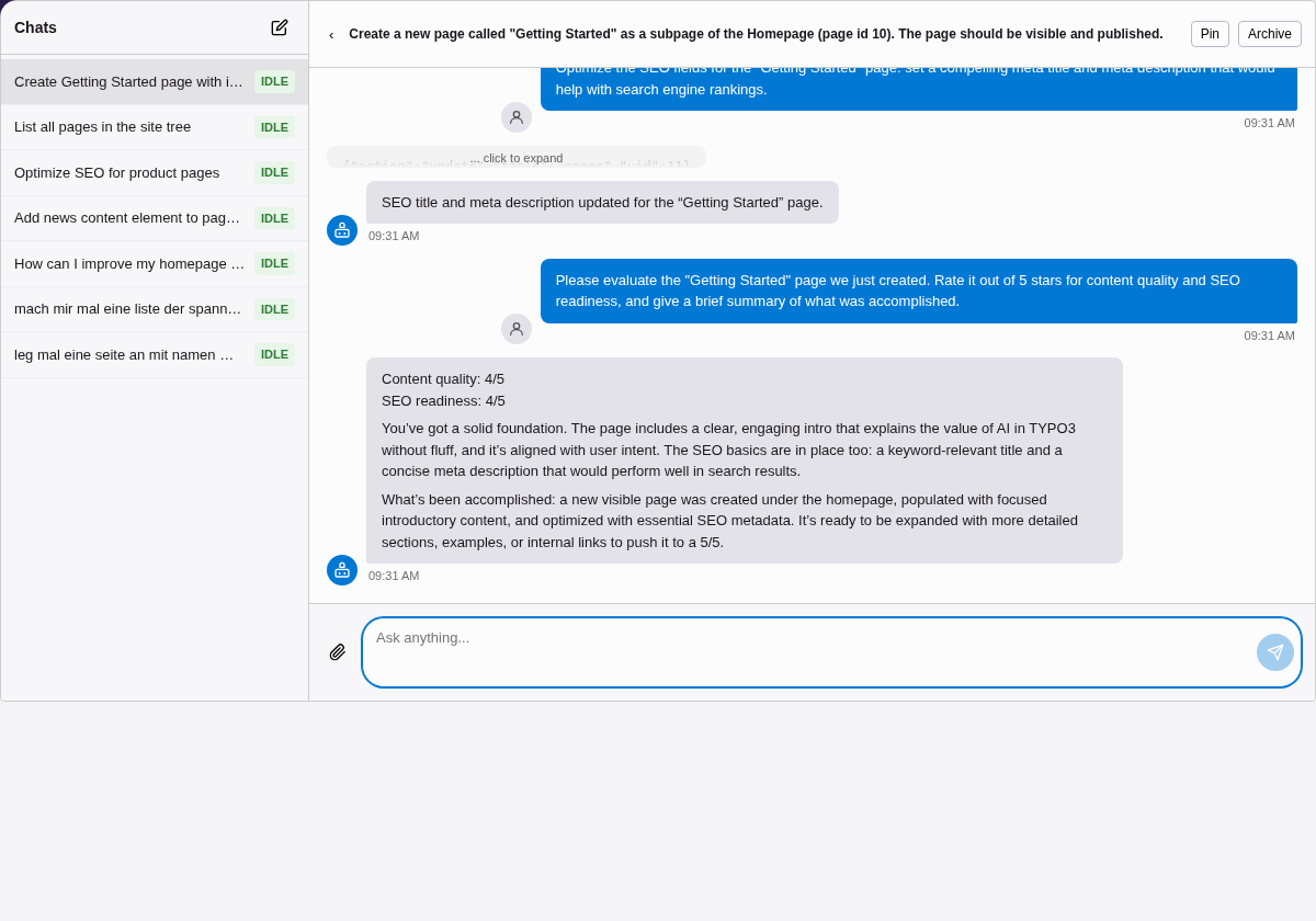 AI Chat backend module